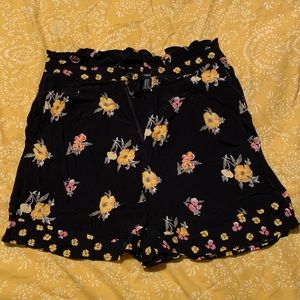 Floral high waisted shorts